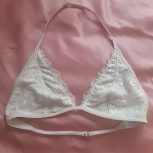 Creme halter bralette bra | Urban Outfitters
